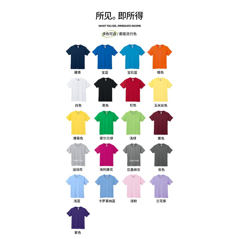 Custom Tshirt Factory - Unisex High Quality 100% Premium Cotton Printing Logo O-Neck