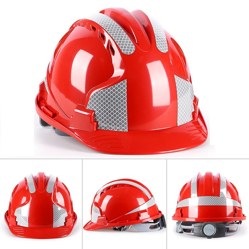 Safety Helmet Supplier - Industrial V Type 4 Suspension Points Slotted ABS Reflective