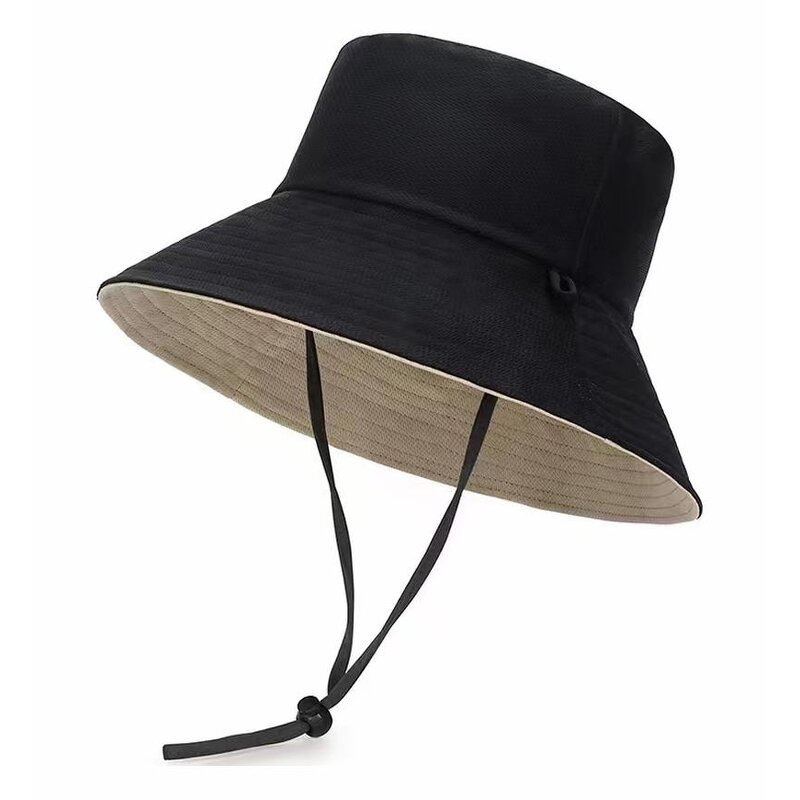Rubber Logo Bucket Hat Factory - Custom Quick Dry Black Polyester Safari Sun Shade Beach