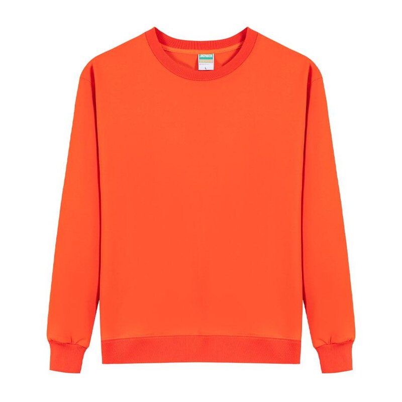 Unisex Sweatshirt Factory - Cotton Bamboo Fiber Crew Neck Zipper-Up Solid Loose Fit Long Sleeve