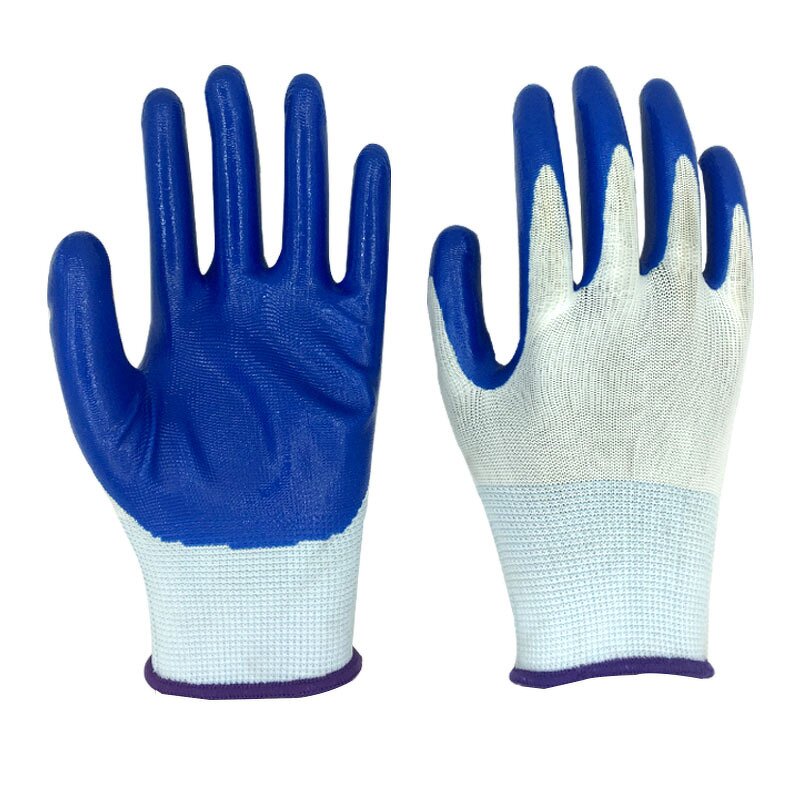 Nitrile Gloves Supplier - Men Construction Industrial Safety Heavy Duty Cotton Double Coated