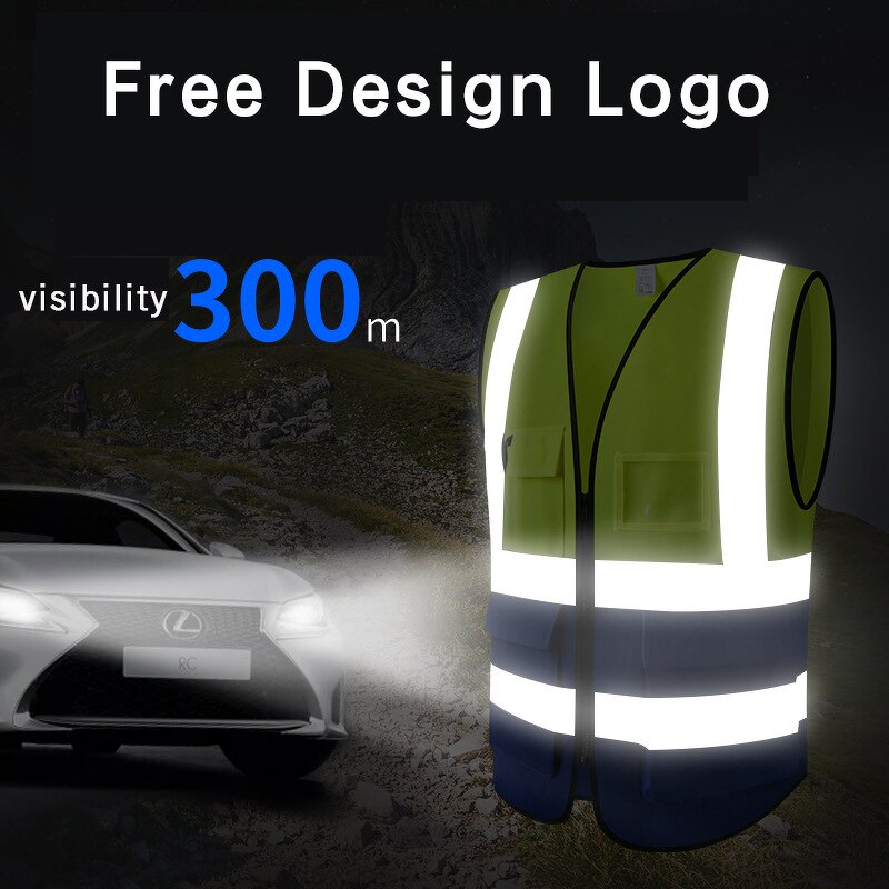 Reflective Safety Vest Supplier - Custom Logo Printing Night Vision Construction Traffic