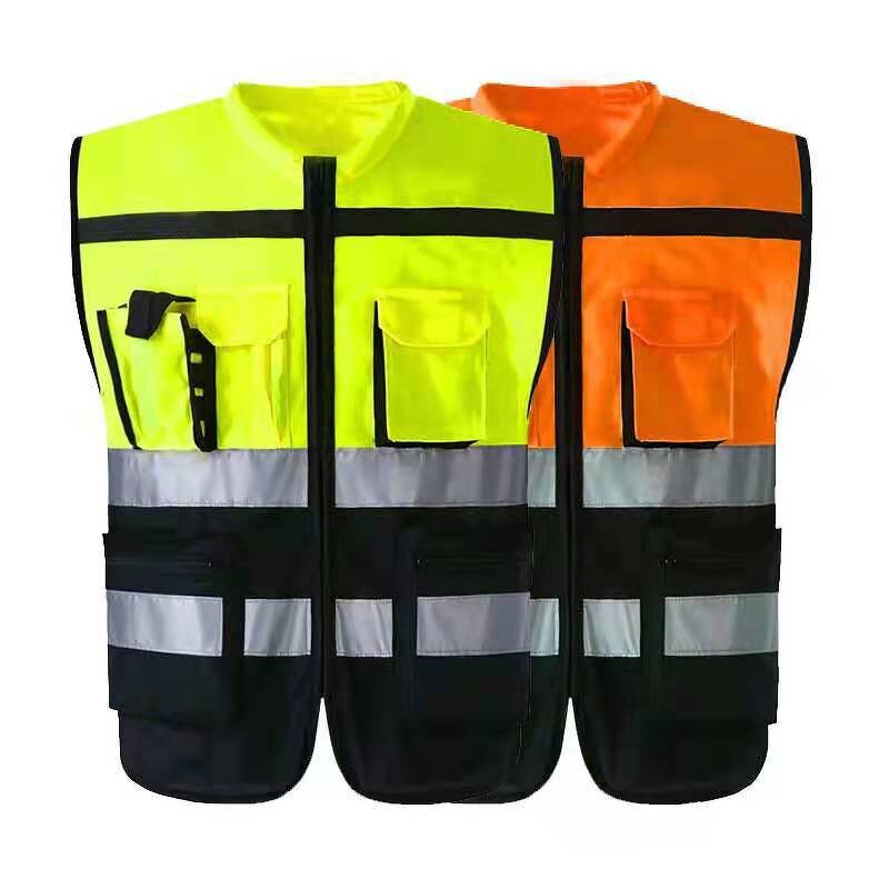 Mesh Safety Vest Supplier - Customized LOGO Breathable Multi-pocket Traffic Fabric
