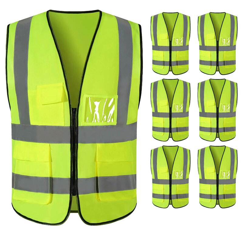 High Vis Reflective Vest Supplier - Breathable Fabric Multi-pocket Traffic Gas Station Work
