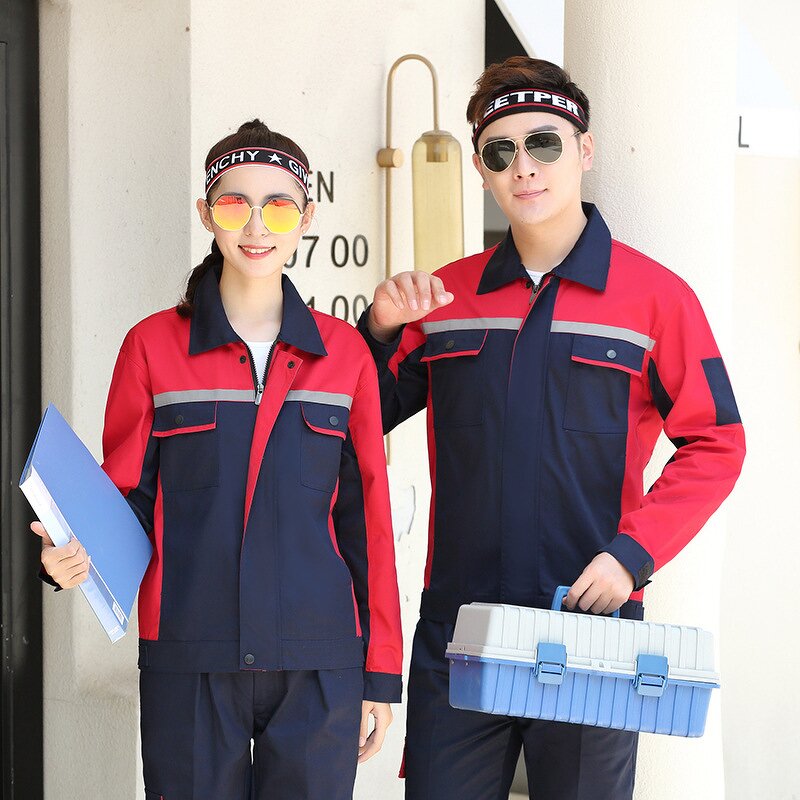 Work Clothing Set Factory - Men Women Durable Reflective Strip Long Sleeve Coveralls