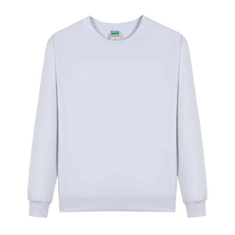 Unisex Sweatshirt Factory - Cotton Bamboo Fiber Crew Neck Zipper-Up Solid Loose Fit Long Sleeve