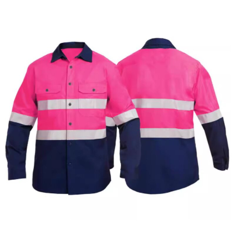 Hi Vis Work Shirt Supplier - 100% Cotton High Reflective Mining Mechanic Construction Yellow