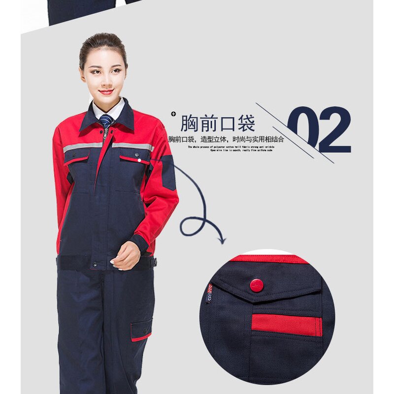 Work Clothing Set Factory - Men Women Durable Reflective Strip Long Sleeve Coveralls