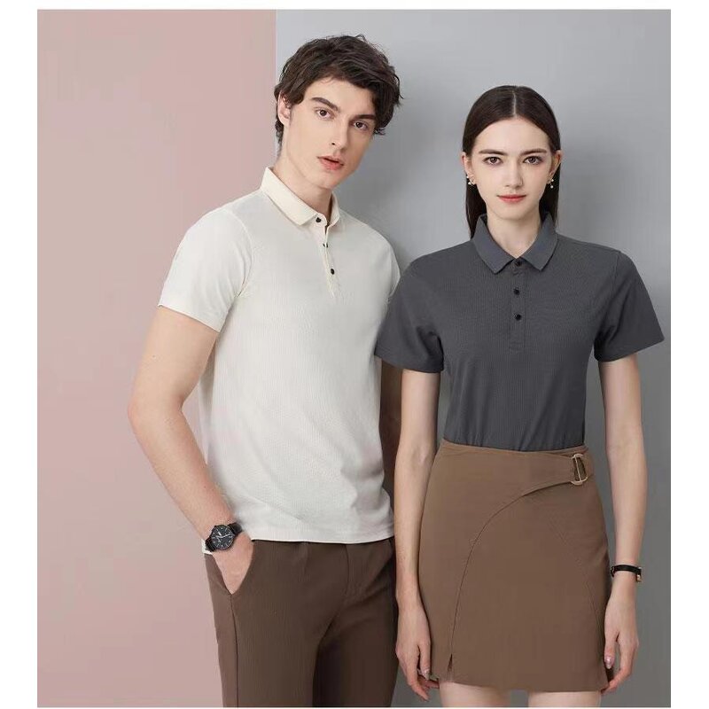 Mens Polo Shirt Supplier - Short Sleeve Casual Slim Solid Color Polyester Cotton Blend