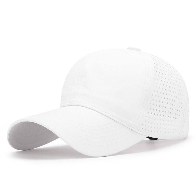 Laser Cut Baseball Cap Supplier - Custom Men 6 Panel Perforated Rubber Logo Quick Dry Uv