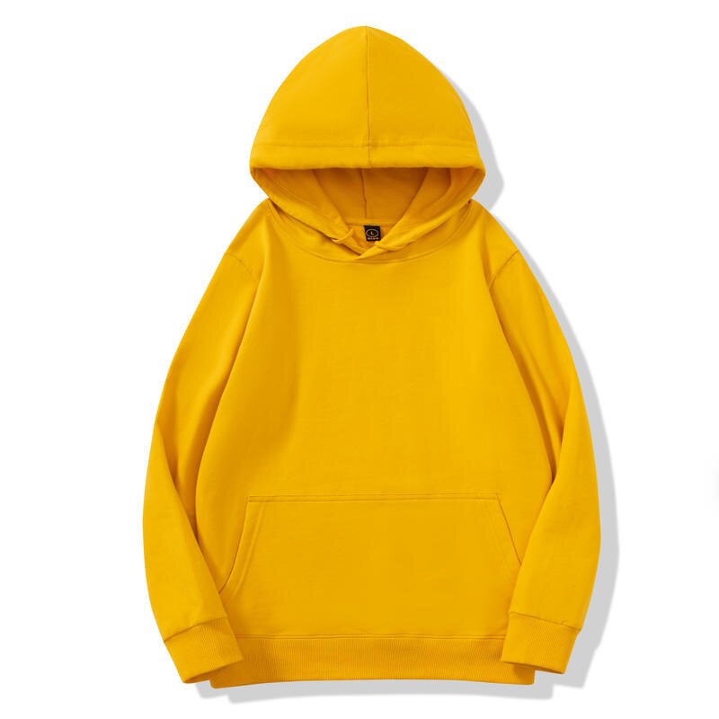 Heavyweight Hoodies Supplier - Autumn Winter Customized Printed Plush Thickened Solid Color Men's Fashion