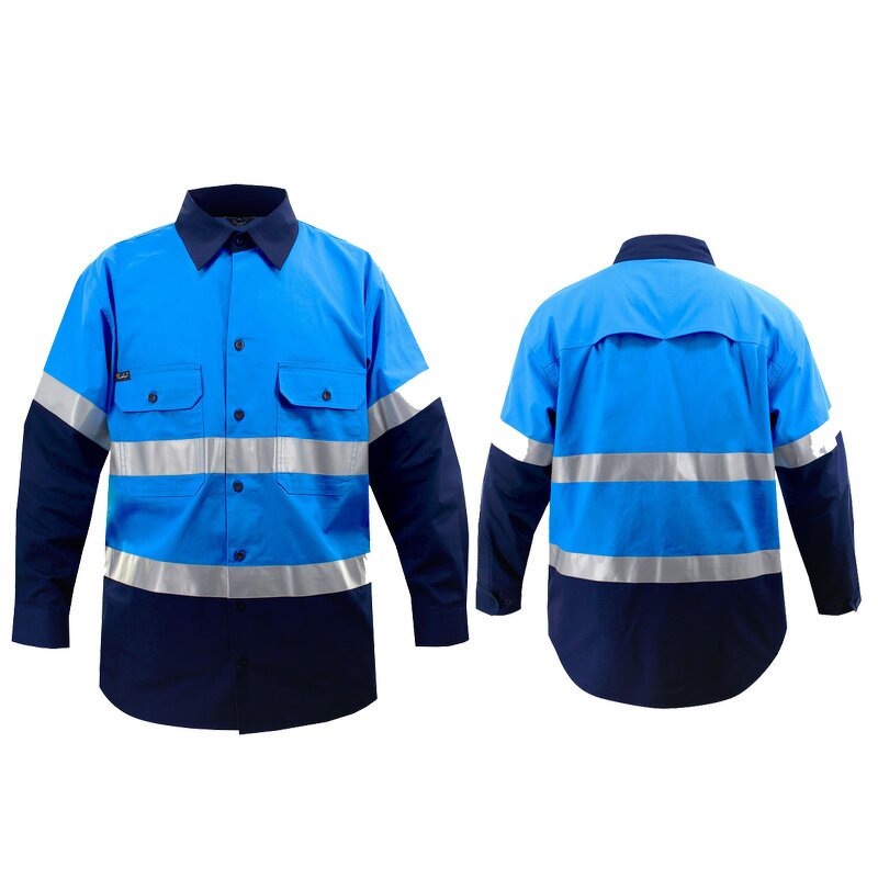 Hi Vis Work Shirt Supplier - 100% Cotton High Reflective Mining Mechanic Construction Yellow