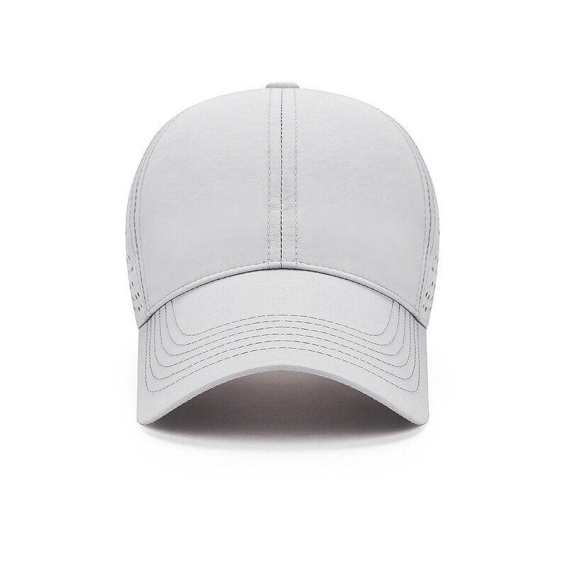 Laser Cut Baseball Cap Supplier - Custom Men 6 Panel Perforated Rubber Logo Quick Dry Uv