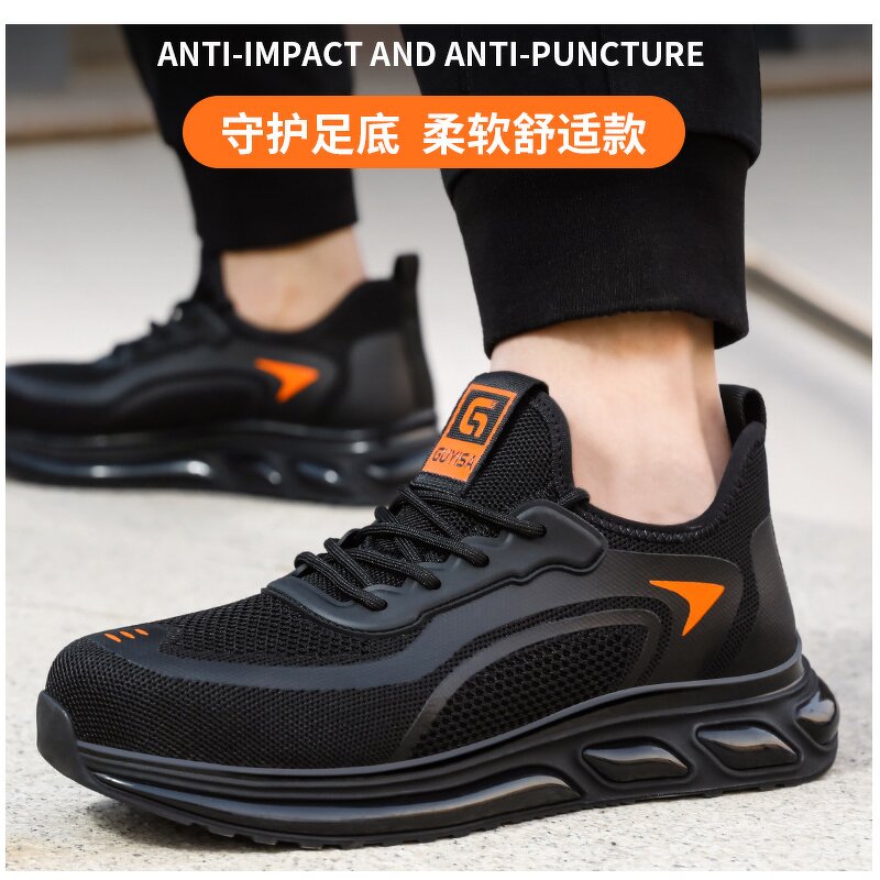 Steel Toe Work Shoes Supplier - Hot Sales Lightweight Breathable Anti-smashing Construction Men Safety