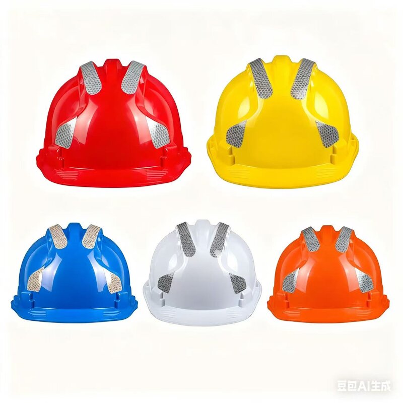 Safety Helmet Supplier - Industrial V Type 4 Suspension Points Slotted ABS Reflective