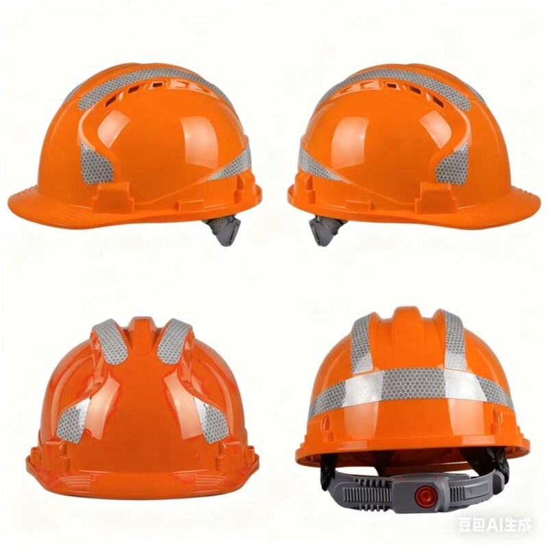 Safety Helmet Supplier - Industrial V Type 4 Suspension Points Slotted ABS Reflective