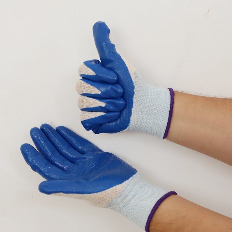 Nitrile Gloves Supplier - Men Construction Industrial Safety Heavy Duty Cotton Double Coated