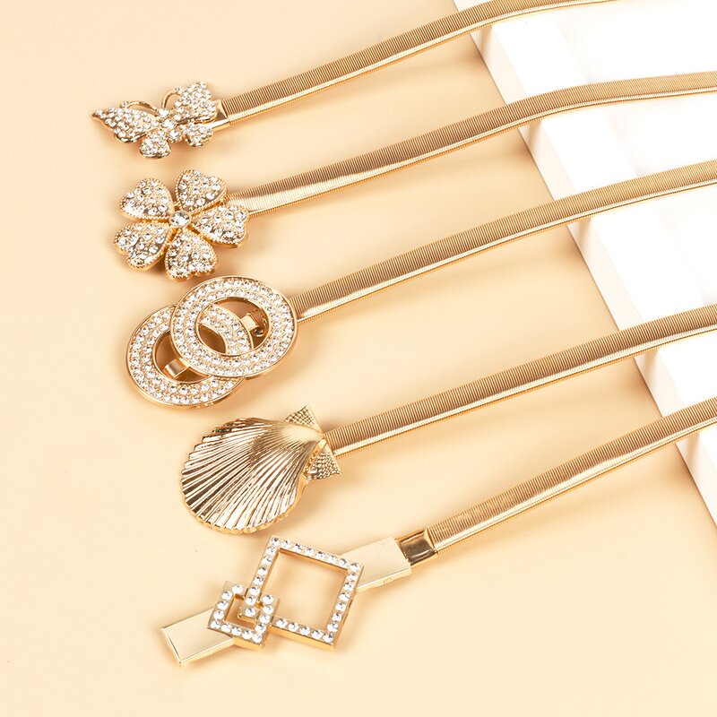 Elastic Metal Waist Chain Manufacturer - Bulk Gold Thin Belt