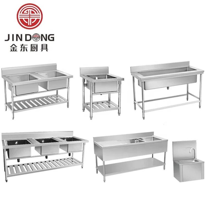 Scrubbing Pool Sink Supplier - 304 Stainless Steel Three-slot Vegetable Washbasin