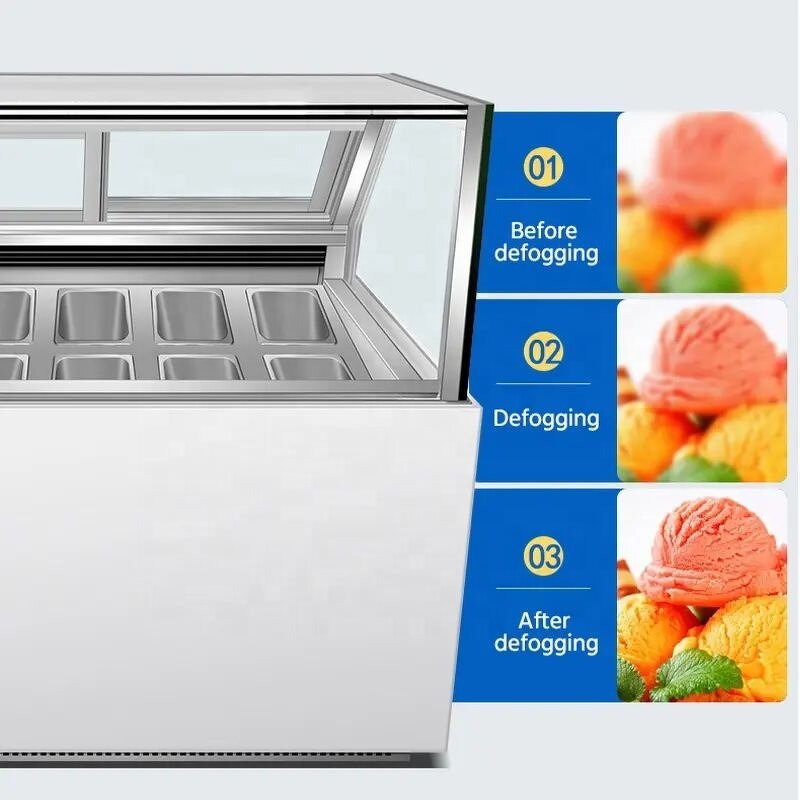 Ice Cream Showcase Factory - Commercial Air Cooled Glass Door Display Refrigerators