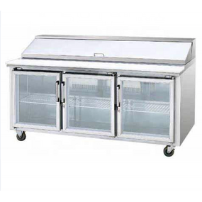 Sandwich Prep Table Supplier - Commercial 3 Doors Stainless Steel Salad Display Fridge