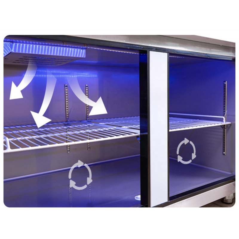 Sandwich Prep Table Supplier - Commercial 3 Doors Stainless Steel Salad Display Fridge