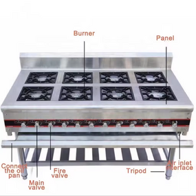 Chinese Gas Range Stove Manufacturer - Commercial Restaurant Kitchen Two Wok Stainless Steel
