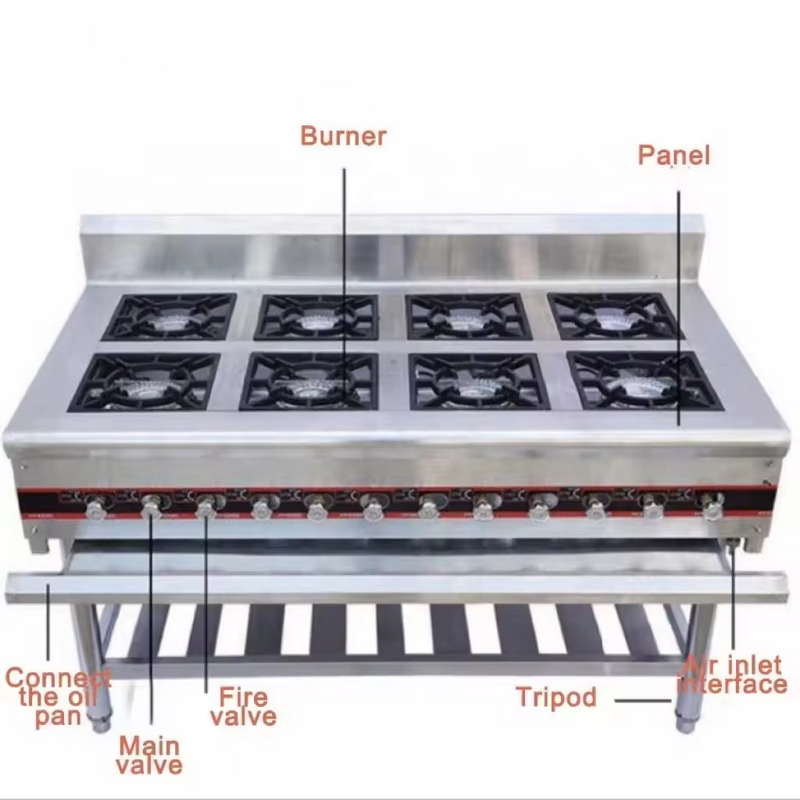 Chinese Gas Range Stove Manufacturer - Commercial Restaurant Kitchen Two Wok Stainless Steel