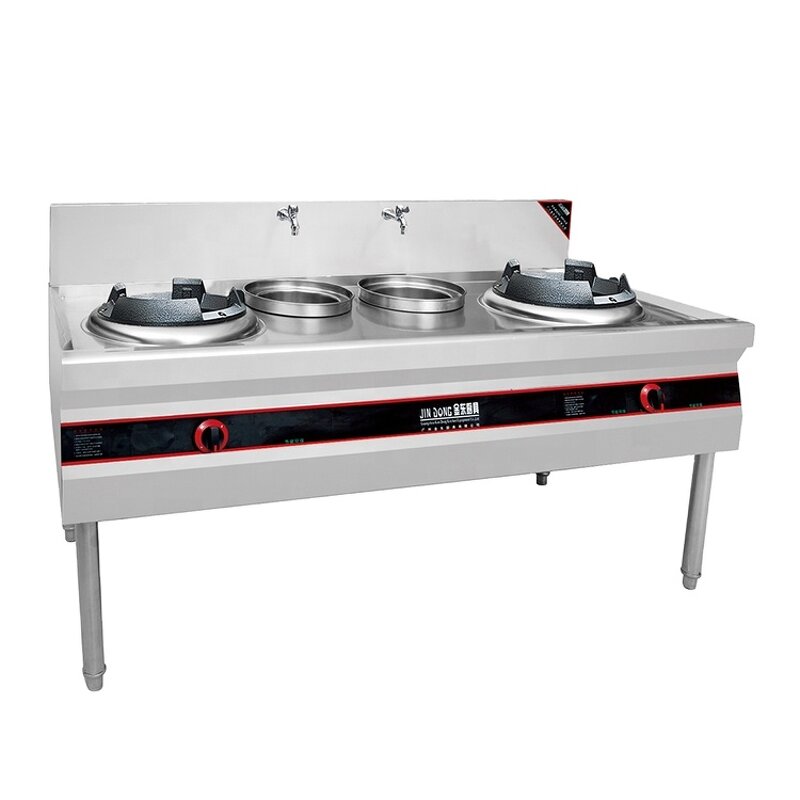 Gas Cooking Stove Supplier - Commercial Kitchen Stainless Steel Double Burners High