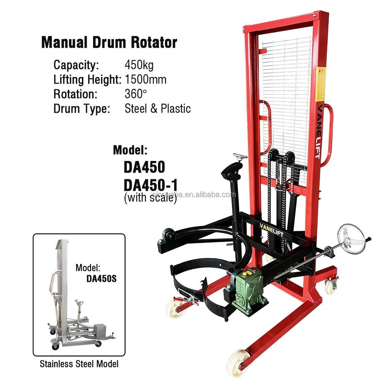 Manual Drum Lifter Manufacturer - 450kg 1.5m Oil Pourer Economical Liquid Pour Machine