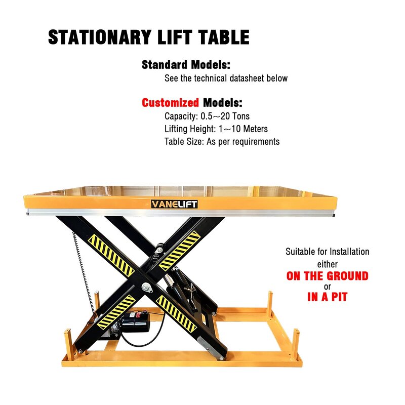 Electric Stationary Lift Table Manufacturer - Factory Customizing 500kg-10Ton Pit Mount
