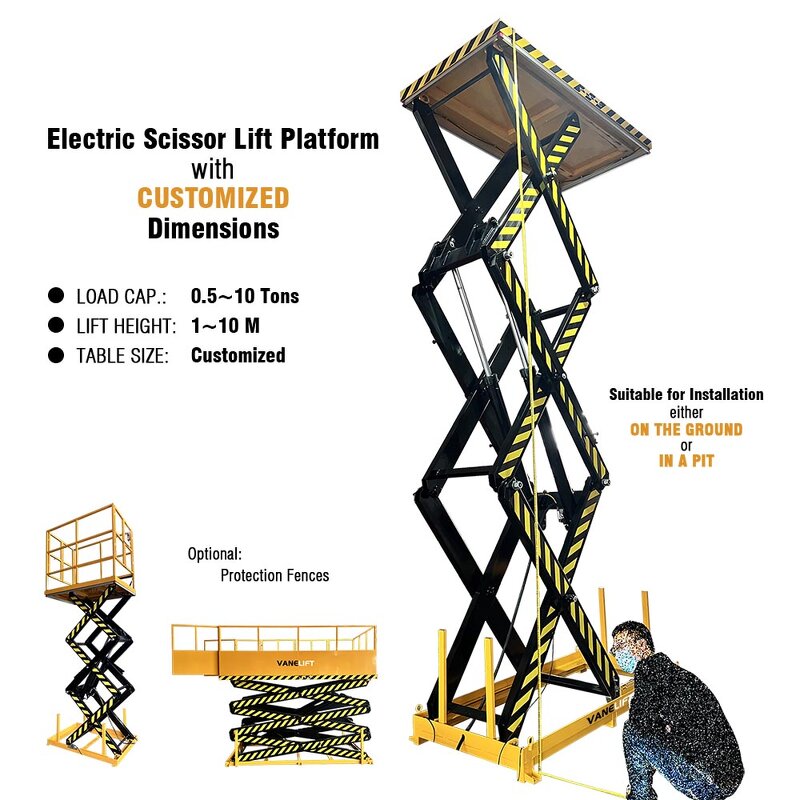 Hydraulic Lift Platform Manufacturer - 1000kg-10 Ton Heavy Duty Ground Fixed Scissor