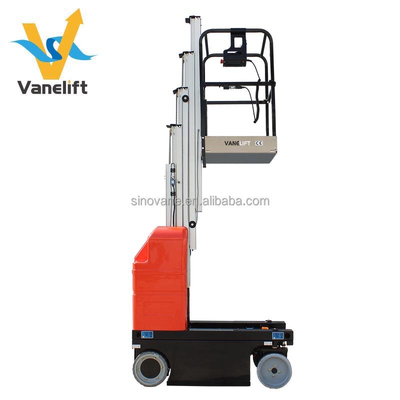 Aluminum Telescoping Mast Manlift Factory - Self Propelled 6-11m Aerial Electric Cherry