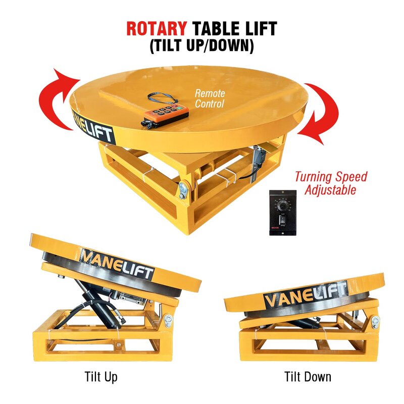 Rotary Lift Table Supplier - Factory Direct 500kg-4T Remote Control Rotatable Turning