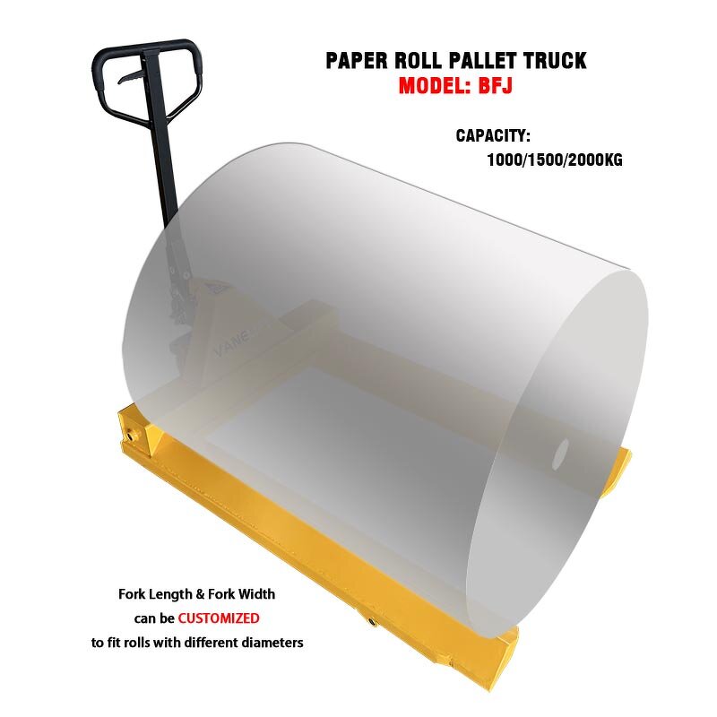 Paper Rolls Hand Pallet Truck Factory - Good Quality OEM 1000-2000 kg Custom Manual Reel