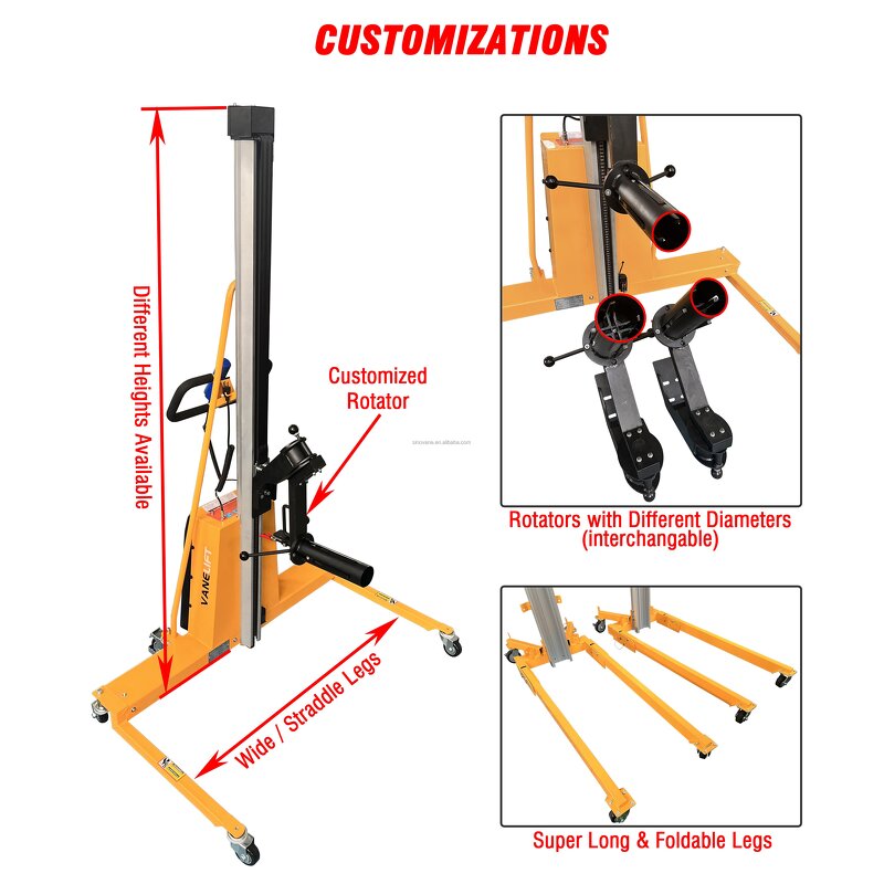 Battery Film Roll Lifter Supplier - Light Duty 100-300 kg Semi Electric Reel Rotator