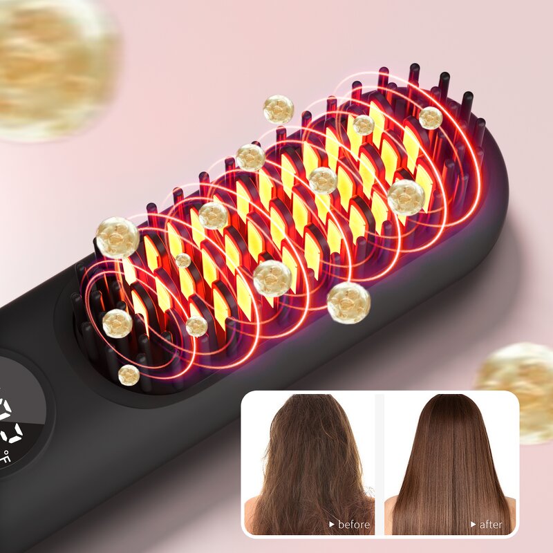Hair Straightener Manufacturer - Mini Portable Straightening Brush OEM/ODM
