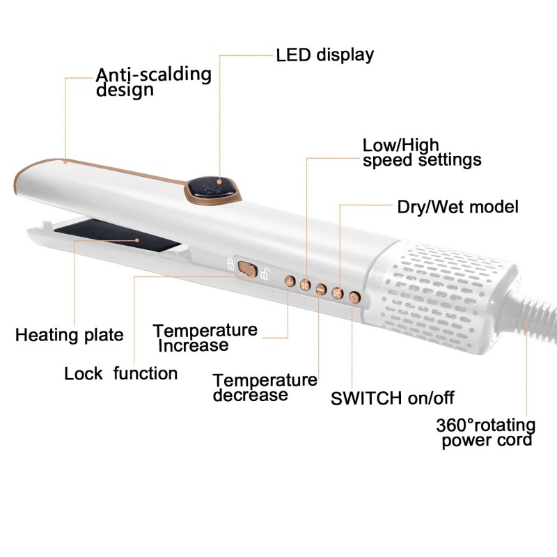 Hair Curler Manufacturer - Heated Straightener Dual PTC LCD
