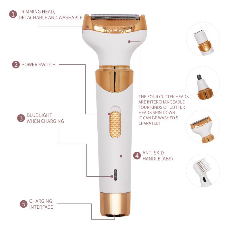 Electric Hair Remover Factory - 4-in-1 IPX7 Battery Power Armpit