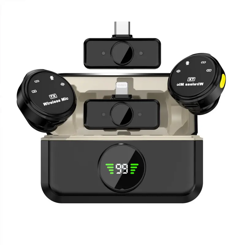 Wireless Microphone Factory - OEM/ODM Lavalier Video 2 Wireless Mics Dual Transmitter