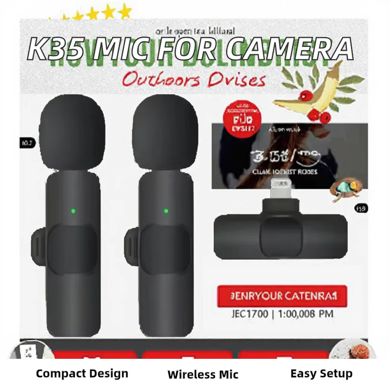 Wireless Microphone Factory - OEM/ODM K9 Lavalier Microphone 1 Drag 2 for Streaming