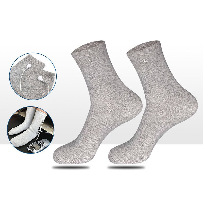 Conductive Massage Socks Supplier - Silver with Adapter Lead Wires