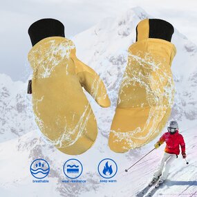 Snowboard Gloves Supplier - High Quality Fitting Leather Mitten