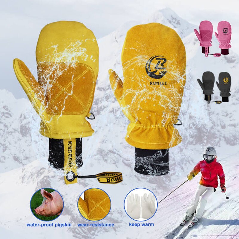 Snowboard Gloves Supplier - High Quality Fitting Leather Mitten