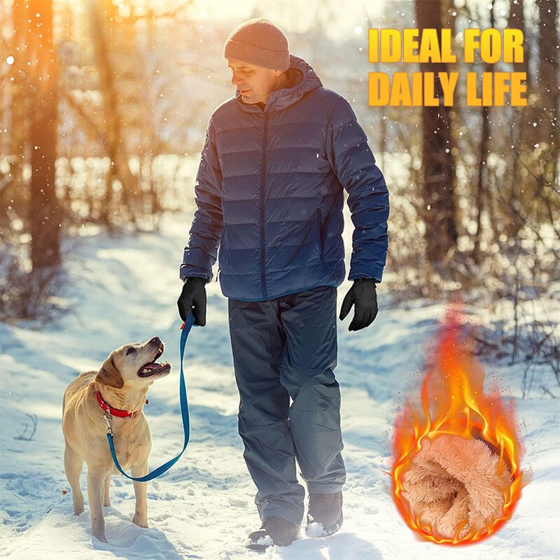 Cycling Gloves Factory - Black Men Warm Full Finger Thermal