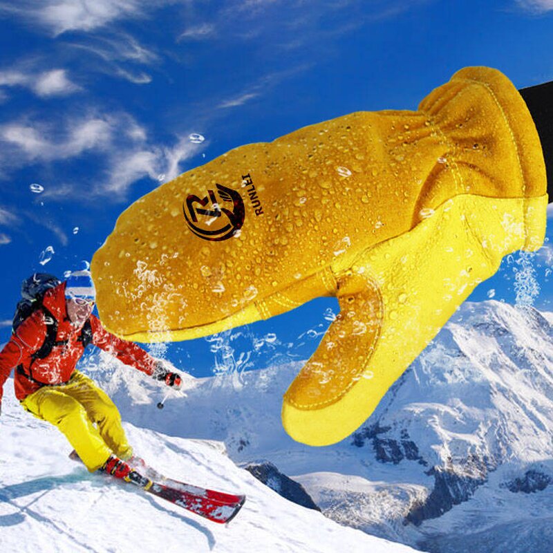 Snowboard Gloves Supplier - High Quality Fitting Leather Mitten