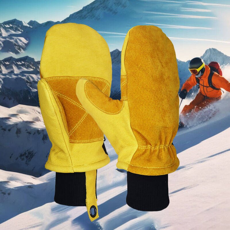Snowboard Gloves Supplier - High Quality Fitting Leather Mitten