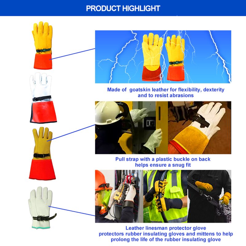 Lineman Gloves Manufacturer - Class 0 Goatskin Leather Protective