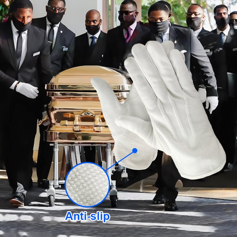 Anti Slip Gloves Supplier - PVC Dotted White Cotton Waiter