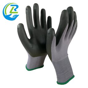 Cut Resistant Gloves Factory - Black Polyester Coated Nitrile Sandy